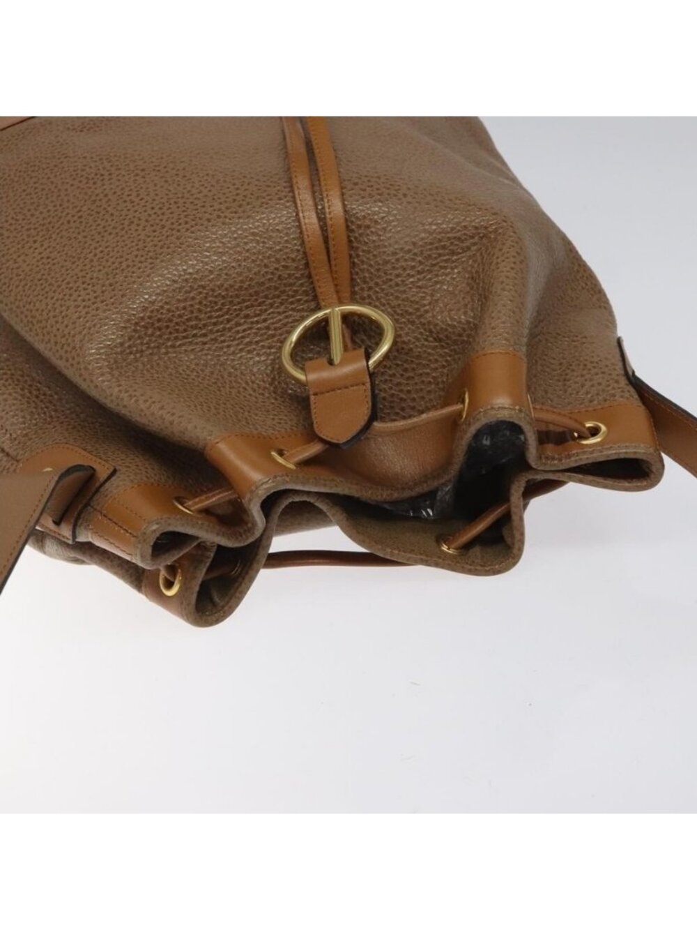 Authentic Christian Dior Shoulder Bag Leather Brown Gold - Picture 13 of 16